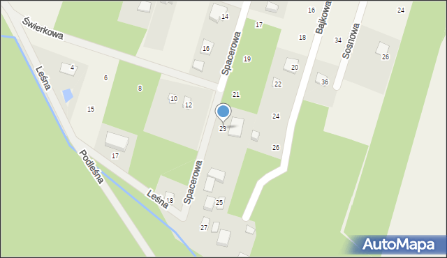 Mrozy, Spacerowa, 23, mapa Mrozy