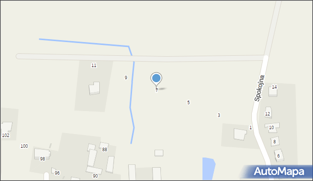 Mścice, Spokojna, 7, mapa Mścice
