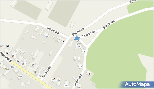 Mstów, Sportowa, 5, mapa Mstów