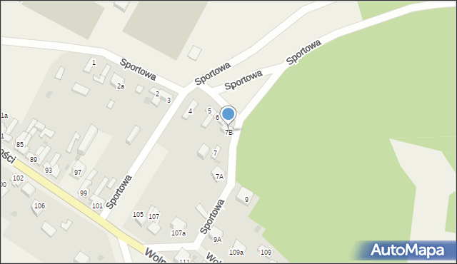 Mstów, Sportowa, 7B, mapa Mstów