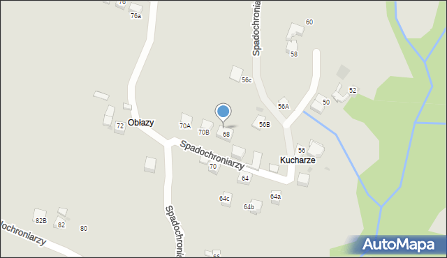 Mszana Dolna, Spadochroniarzy, 70C, mapa Mszana Dolna