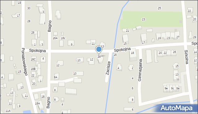 Mszczonów, Spokojna, 14, mapa Mszczonów
