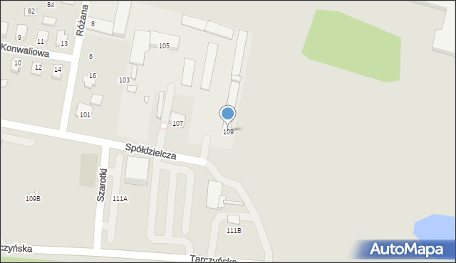 Mszczonów, Spółdzielcza, 109, mapa Mszczonów