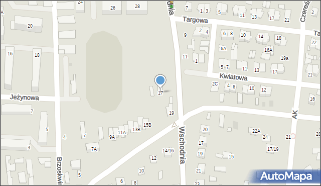 Mszczonów, Spółdzielcza, 17, mapa Mszczonów