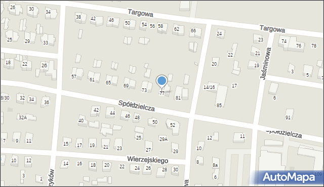 Mszczonów, Spółdzielcza, 77, mapa Mszczonów