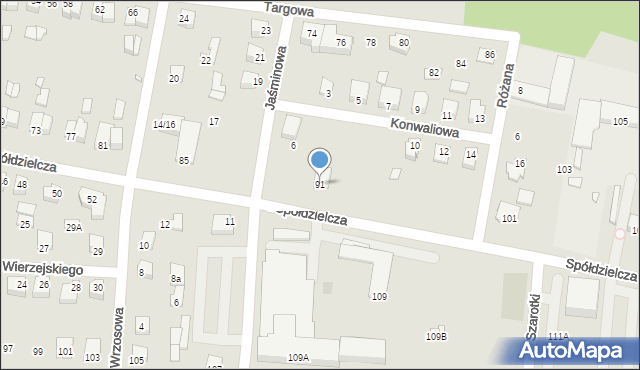 Mszczonów, Spółdzielcza, 91, mapa Mszczonów