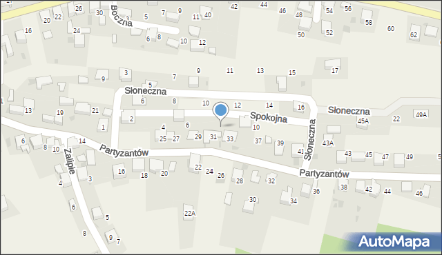 Myślachowice, Spokojna, 8, mapa Myślachowice