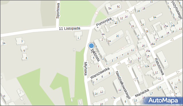 Myślibórz, Spadzista, 7, mapa Myślibórz