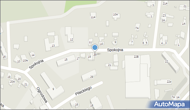 Myślibórz, Spokojna, 20, mapa Myślibórz