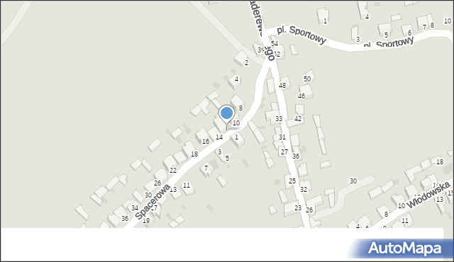 Myszków, Spacerowa, 12, mapa Myszków