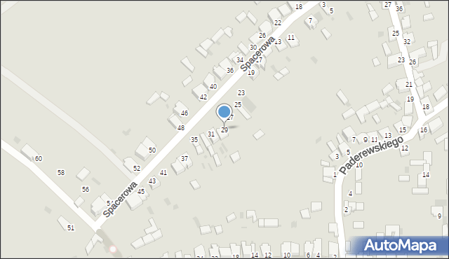 Myszków, Spacerowa, 29, mapa Myszków