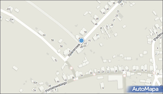 Myszków, Spacerowa, 45, mapa Myszków