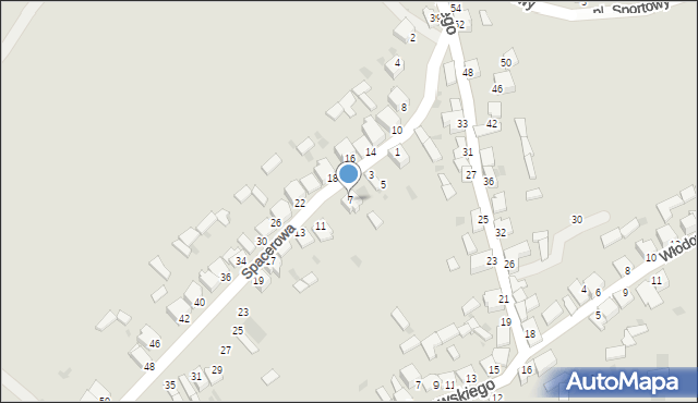 Myszków, Spacerowa, 7, mapa Myszków