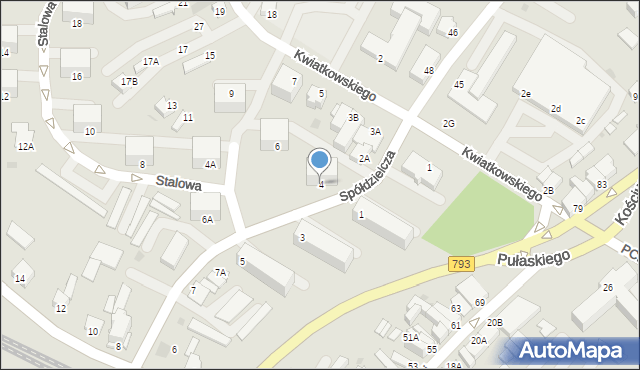 Myszków, Spółdzielcza, 4, mapa Myszków