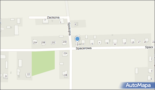 Myszyniec Stary, Spacerowa, 1, mapa Myszyniec Stary