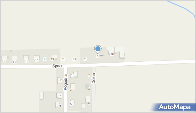 Myszyniec Stary, Spacerowa, 27, mapa Myszyniec Stary