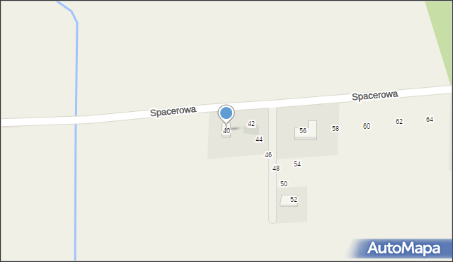 Myszyniec Stary, Spacerowa, 40, mapa Myszyniec Stary