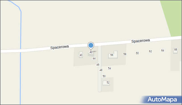 Myszyniec Stary, Spacerowa, 42, mapa Myszyniec Stary