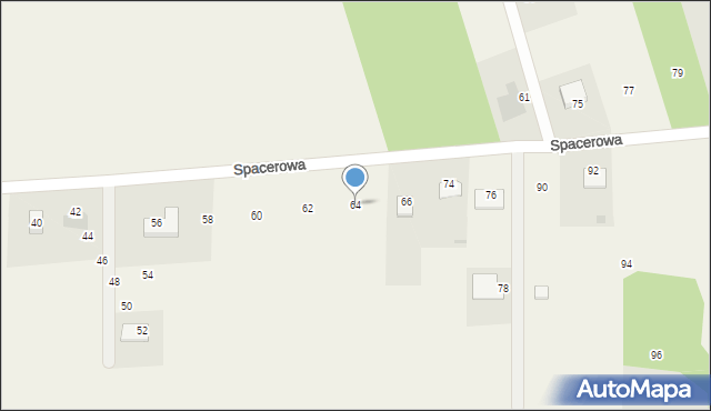 Myszyniec Stary, Spacerowa, 64, mapa Myszyniec Stary