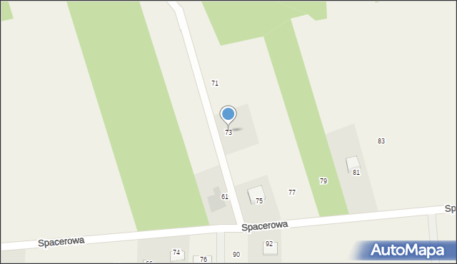 Myszyniec Stary, Spacerowa, 73, mapa Myszyniec Stary