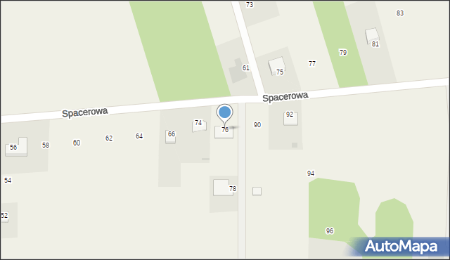 Myszyniec Stary, Spacerowa, 76, mapa Myszyniec Stary