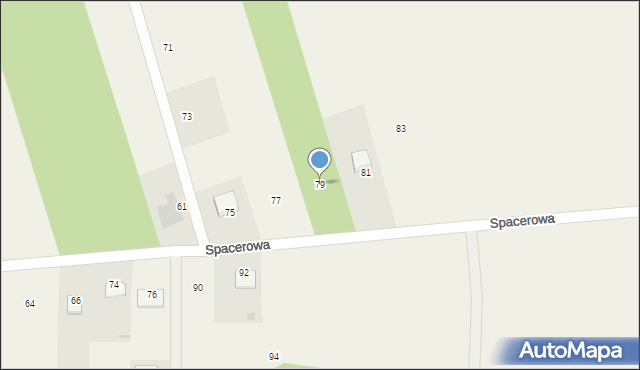 Myszyniec Stary, Spacerowa, 79, mapa Myszyniec Stary