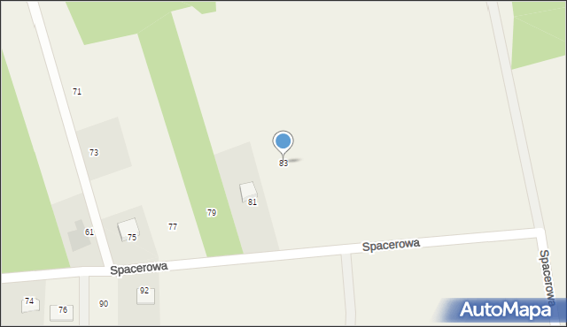 Myszyniec Stary, Spacerowa, 83, mapa Myszyniec Stary