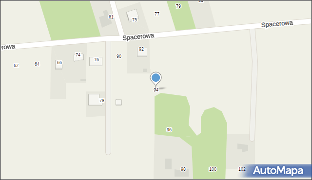 Myszyniec Stary, Spacerowa, 94, mapa Myszyniec Stary