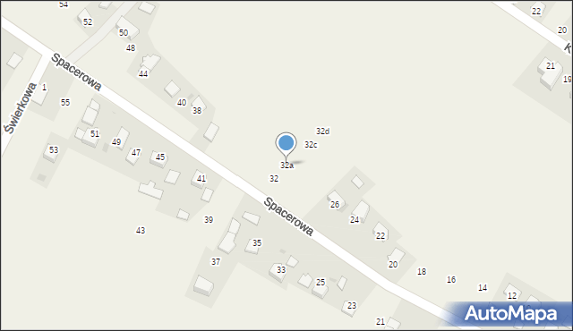 Narama, Spacerowa, 32a, mapa Narama