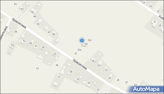 Narama, Spacerowa, 32b, mapa Narama