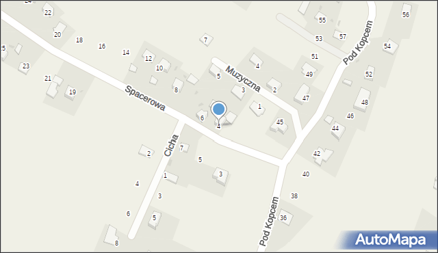 Narama, Spacerowa, 4, mapa Narama