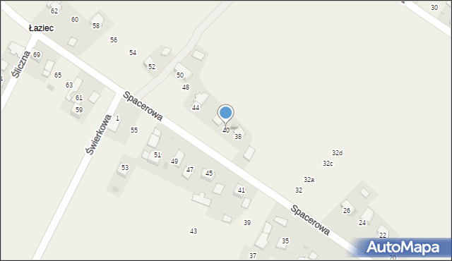 Narama, Spacerowa, 40, mapa Narama