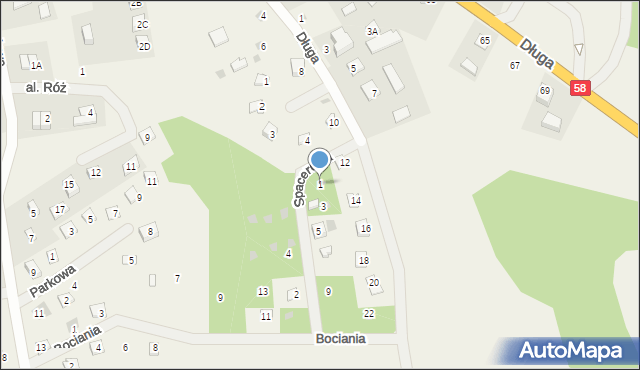 Narty, Spacerowa, 1, mapa Narty