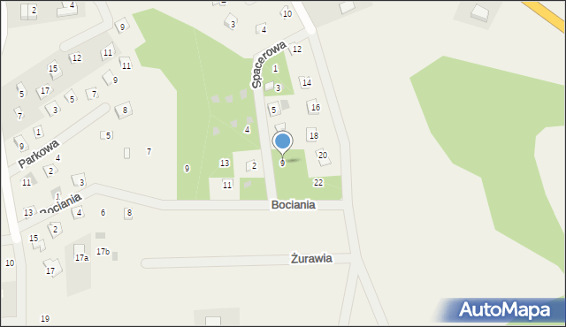 Narty, Spacerowa, 9, mapa Narty