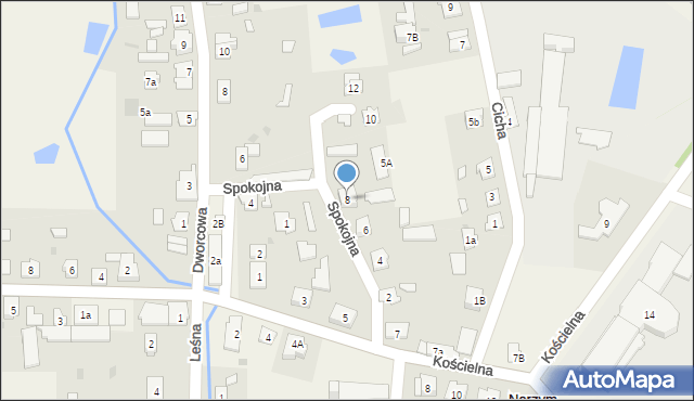 Narzym, Spokojna, 8, mapa Narzym