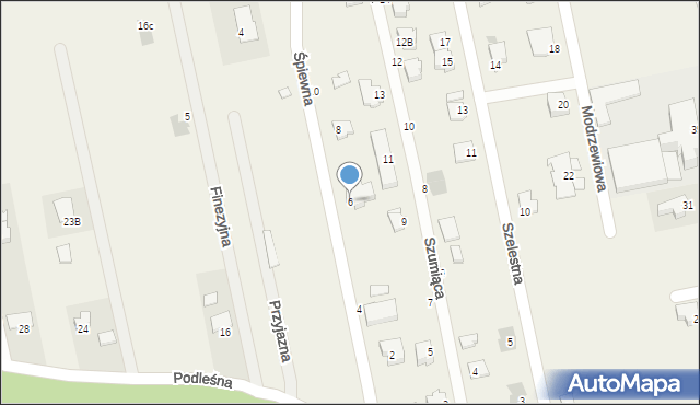 Natalin, Śpiewna, 6, mapa Natalin
