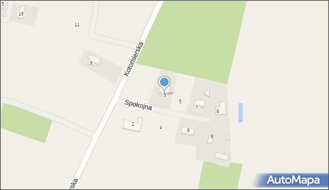 Nekla, Spokojna, 3, mapa Nekla