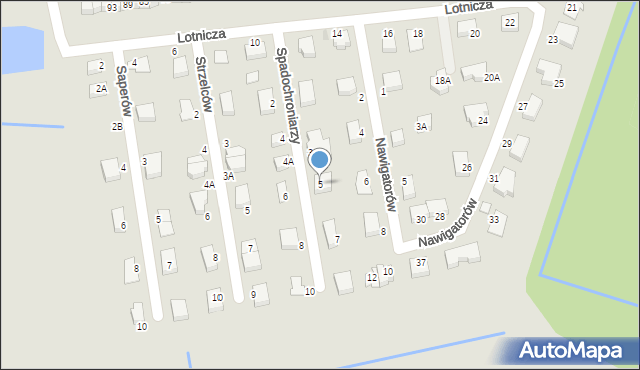 Niepołomice, Spadochroniarzy, 5, mapa Niepołomice