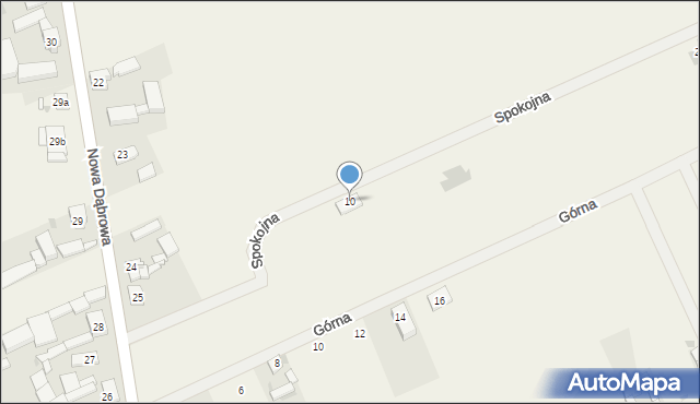 Nowa Dąbrowa, Spokojna, 10, mapa Nowa Dąbrowa