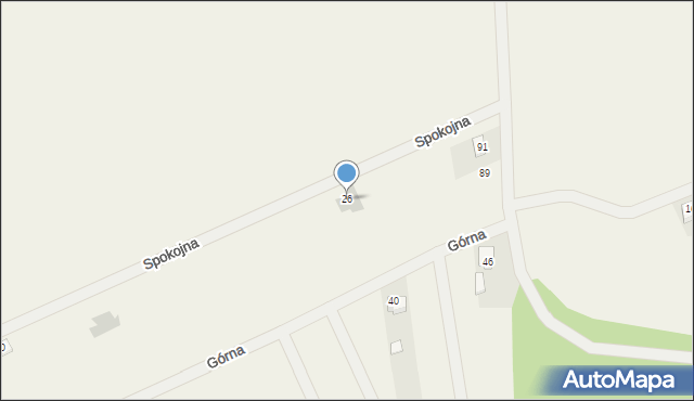 Nowa Dąbrowa, Spokojna, 26, mapa Nowa Dąbrowa