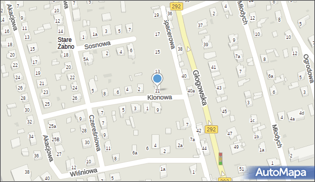 Nowa Sól, Spacerowa, 11, mapa Nowa Sól