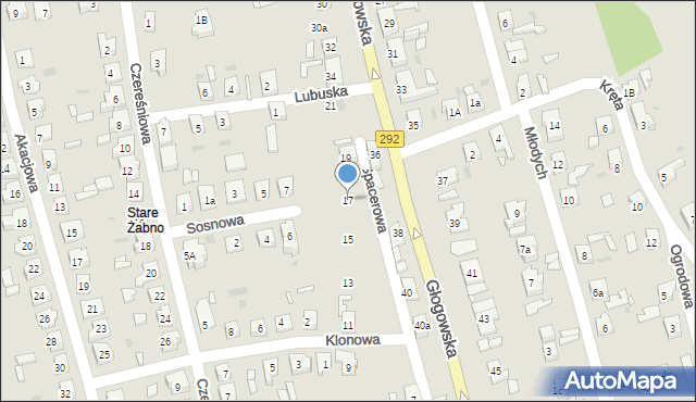 Nowa Sól, Spacerowa, 17, mapa Nowa Sól