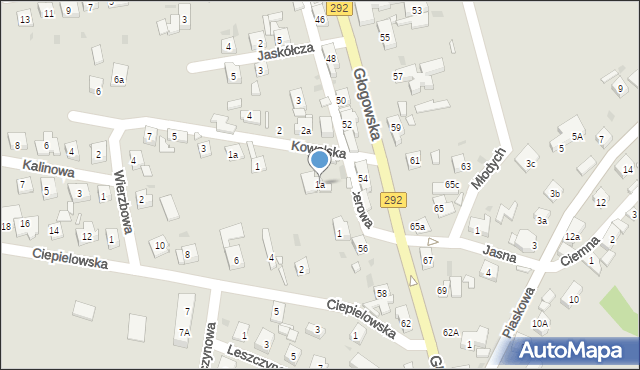 Nowa Sól, Spacerowa, 1a, mapa Nowa Sól