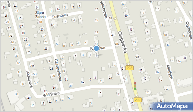 Nowa Sól, Spacerowa, 9, mapa Nowa Sól