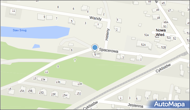 Nowa Wieś, Spacerowa, 5, mapa Nowa Wieś