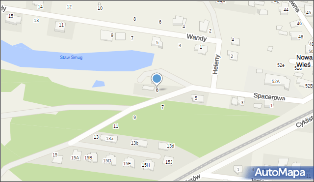 Nowa Wieś, Spacerowa, 6, mapa Nowa Wieś
