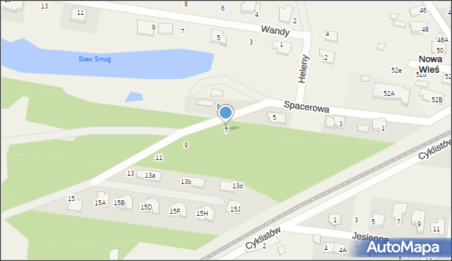 Nowa Wieś, Spacerowa, 7, mapa Nowa Wieś