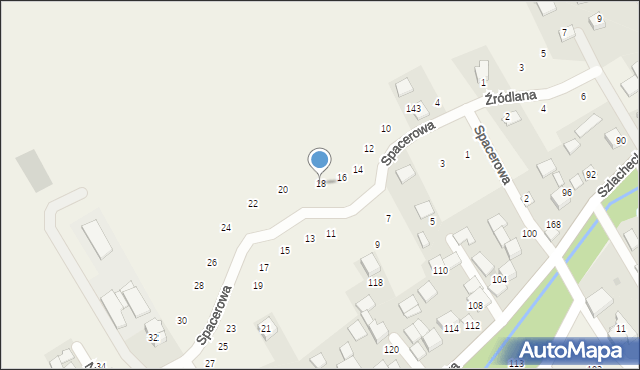 Nowa Wieś Szlachecka, Spacerowa, 18, mapa Nowa Wieś Szlachecka