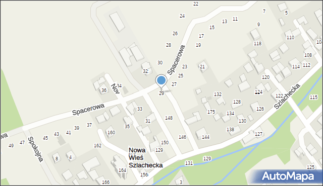 Nowa Wieś Szlachecka, Spacerowa, 29, mapa Nowa Wieś Szlachecka