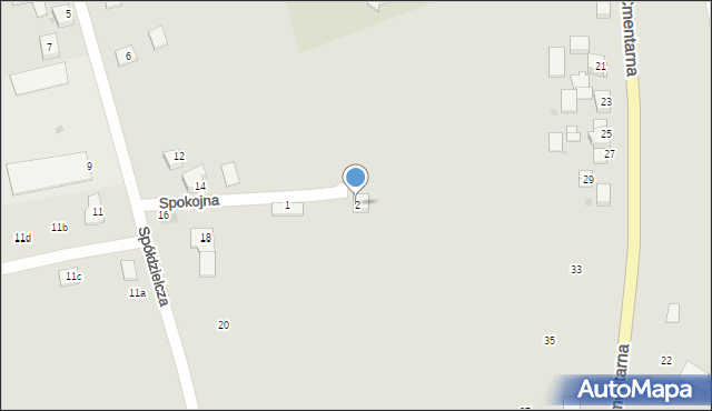 Nowe Brzesko, Spokojna, 2, mapa Nowe Brzesko